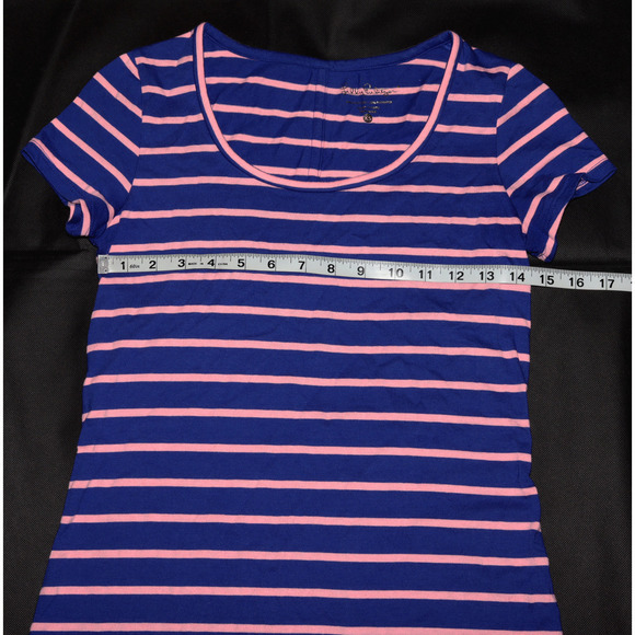 Lilly Pulitzer Beacon Women Short Sleeve Blue Pink Striped T-Shirt Dress Size XS - Picture 7 of 7